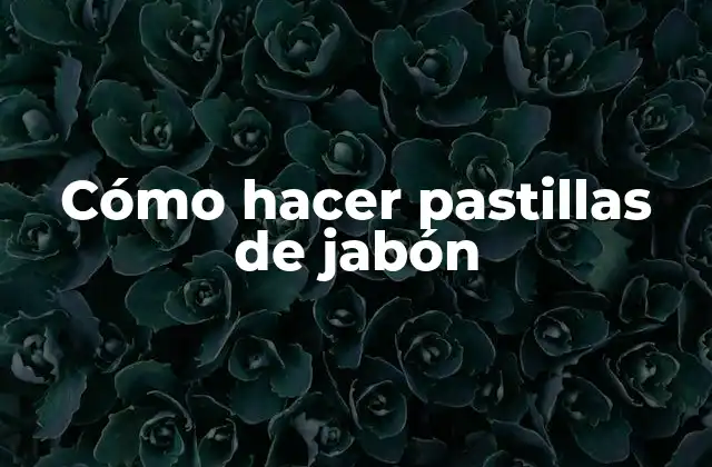 Cómo Hacer Pastillas de Jabón