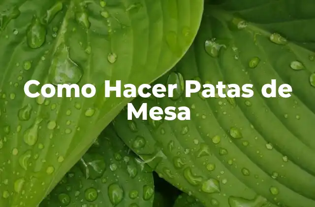 Como Hacer Patas de Mesa