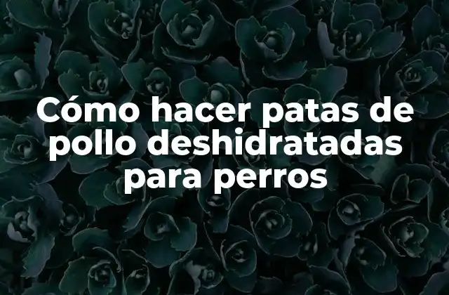 Cómo Hacer Patas de Pollo Deshidratadas para Perros