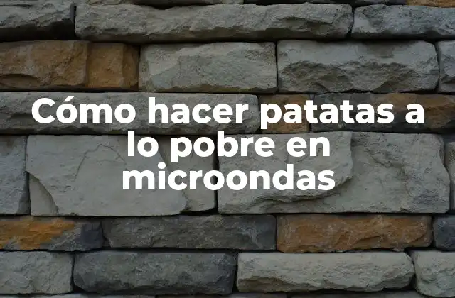 Cómo Hacer Patatas a Lo Pobre en Microondas