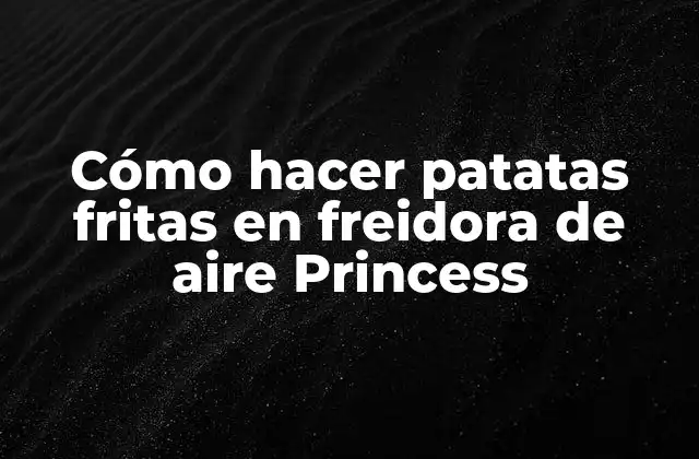 Cómo Hacer Patatas Fritas en Freidora de Aire Princess