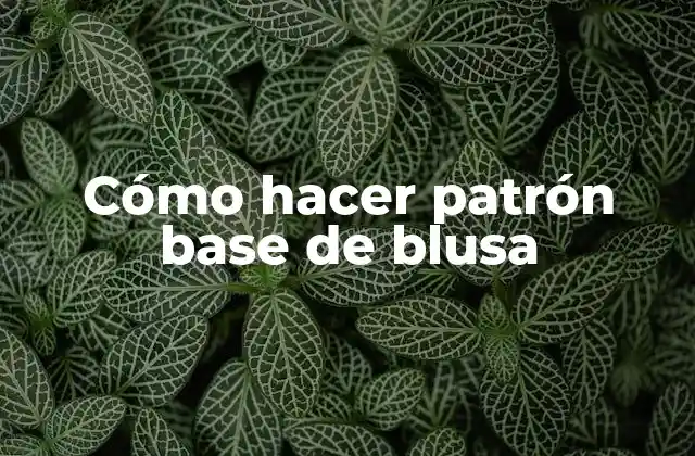 Cómo Hacer Patrón Base de Blusa