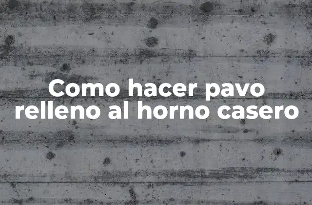 Como Hacer Pavo Relleno Al Horno Casero