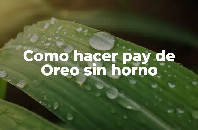 Como Hacer Pay de Oreo sin Horno