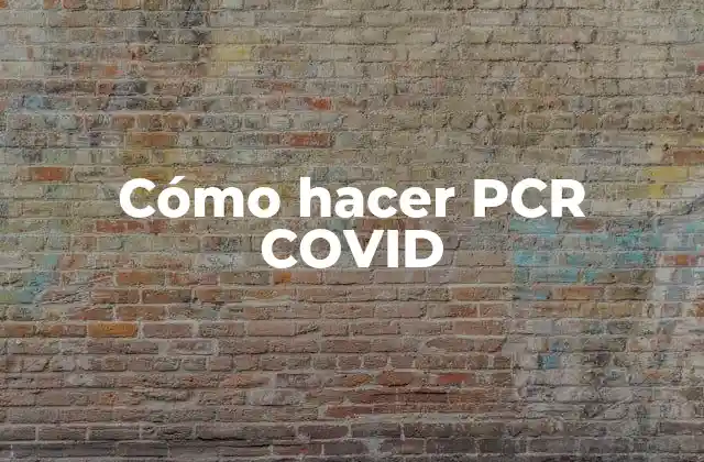 Cómo Hacer Pcr Covid