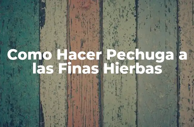 ¿Qué es Pechuga a las Finas Hierbas?