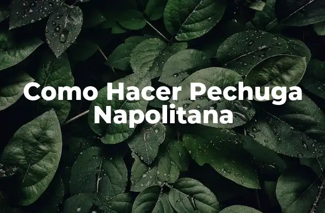 Como Hacer Pechuga Napolitana