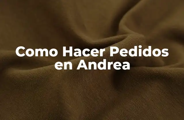 Como Hacer Pedidos en Andrea