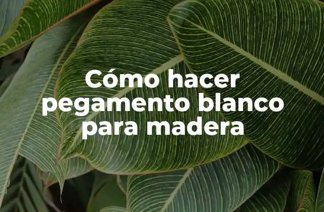 Cómo Hacer Pegamento Blanco para Madera