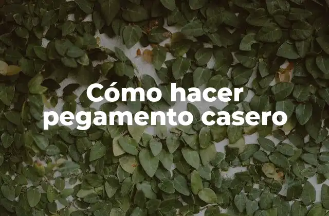 Cómo Hacer Pegamento Casero