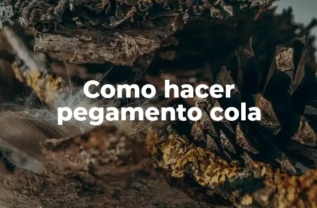 Como Hacer Pegamento Cola