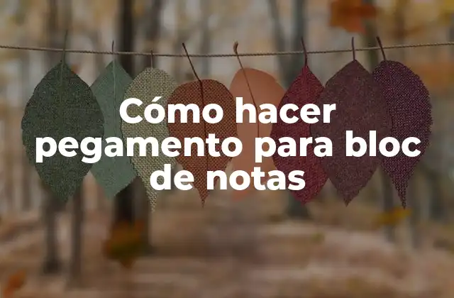 ¿Qué es el pegamento para bloc de notas?
