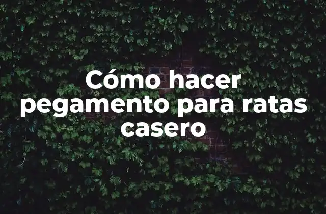 Cómo Hacer Pegamento para Ratas Casero