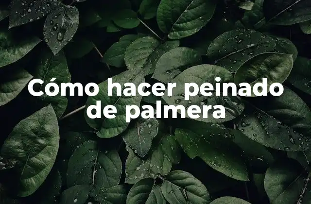 Cómo Hacer Peinado de Palmera 2 Cómo hacer peinado de palmera