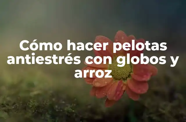 Cómo Hacer Pelotas Antiestrés con Globos y Arroz