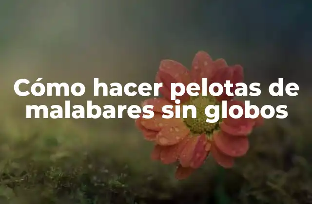 Cómo Hacer Pelotas de Malabares sin Globos