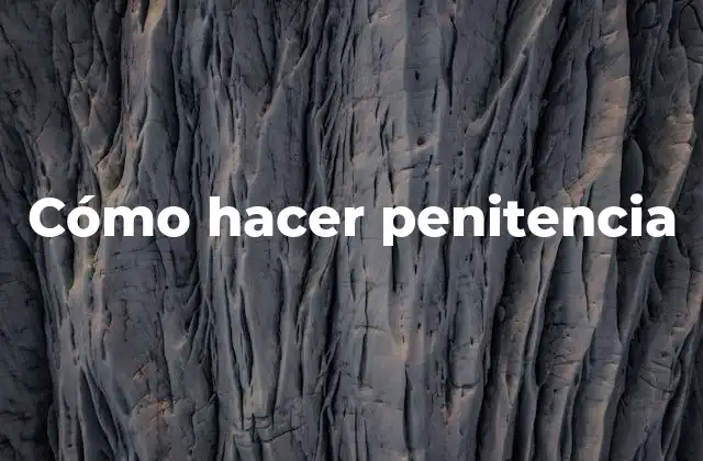 Cómo Hacer Penitencia 2 Cómo hacer penitencia