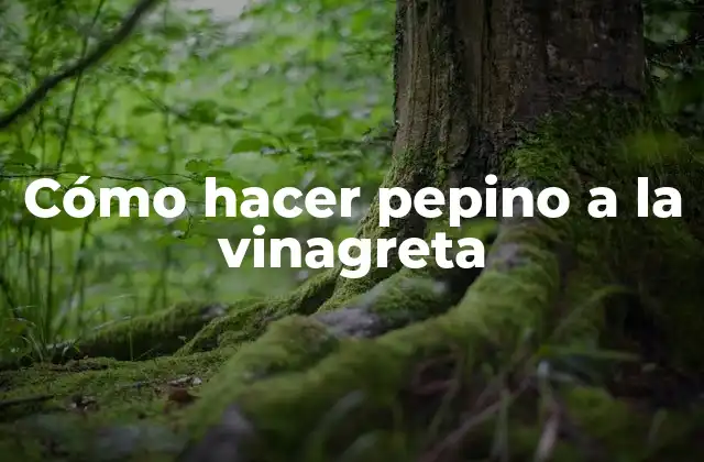 Cómo Hacer Pepino a la Vinagreta