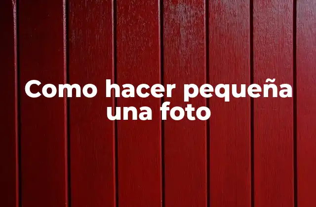 Como Hacer Pequeña una Foto