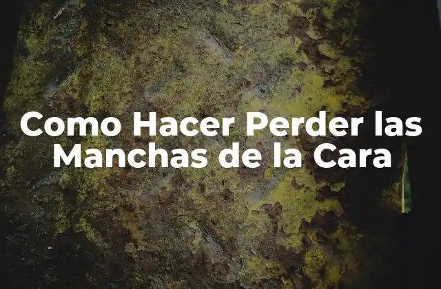 Como Hacer Perder las Manchas de la Cara