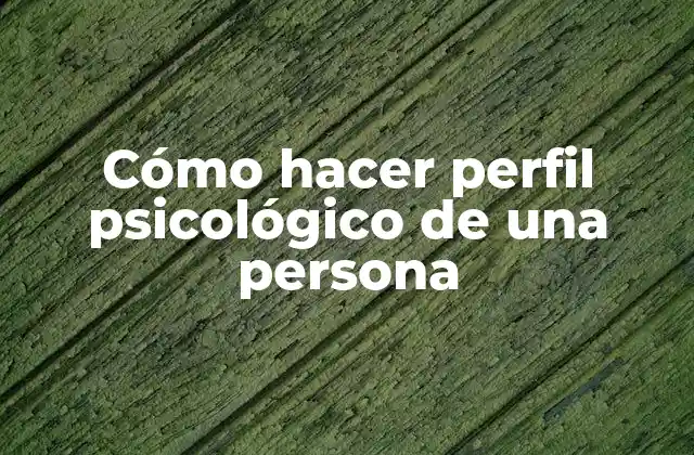 Cómo Hacer Perfil Psicológico de una Persona