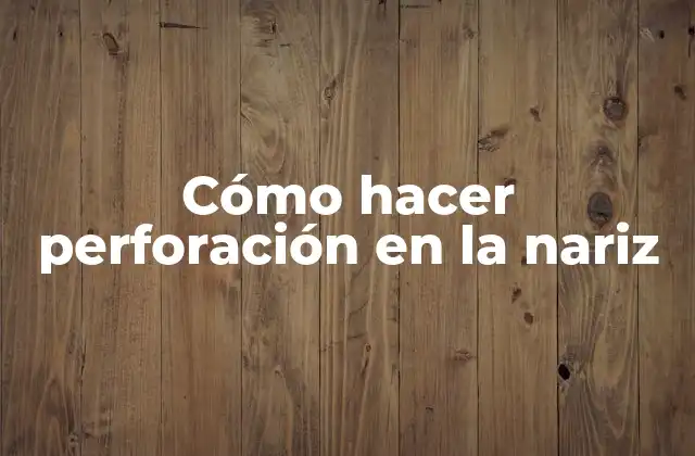 Cómo Hacer Perforación en la Nariz