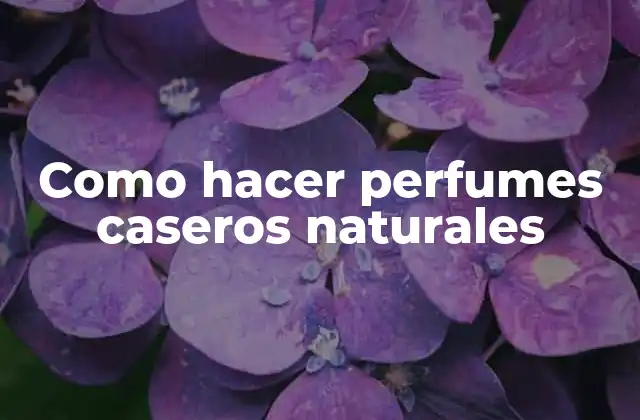 Como Hacer Perfumes Caseros Naturales