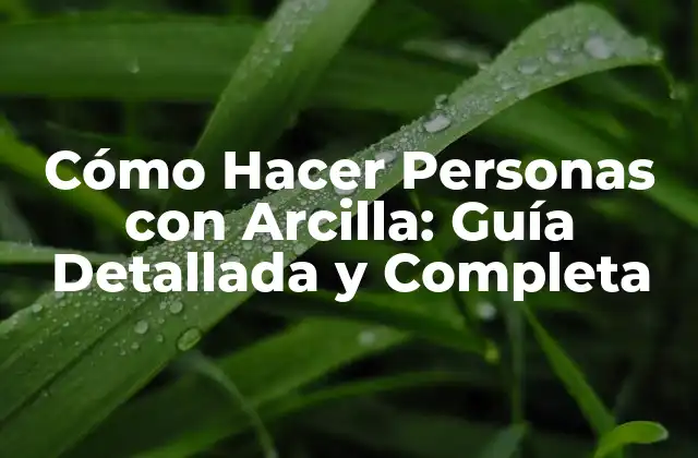 Cómo Hacer Personas con Arcilla: Guía Detallada y Completa