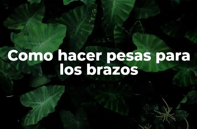 Como Hacer Pesas para los Brazos