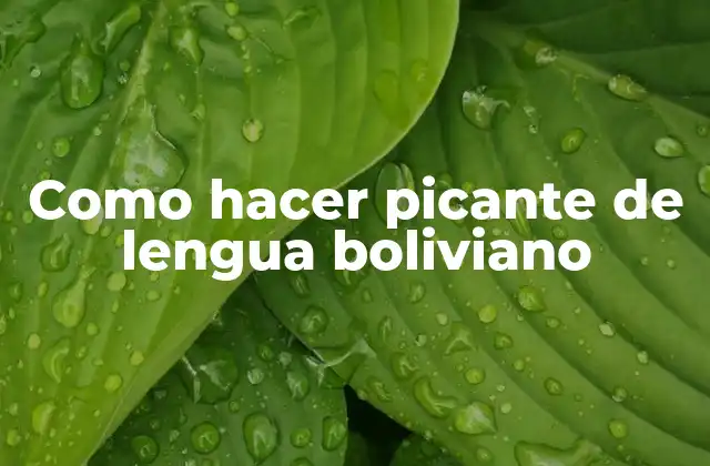 Como Hacer Picante de Lengua Boliviano
