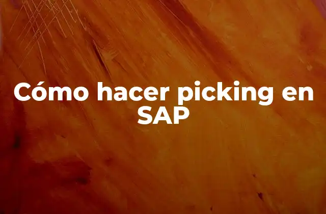 Cómo Hacer Picking en Sap