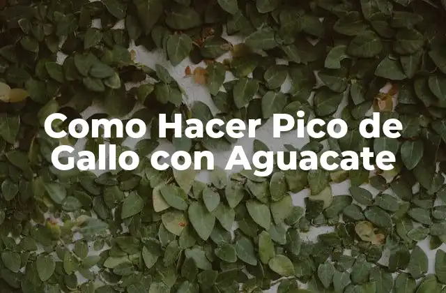 Como Hacer Pico de Gallo con Aguacate