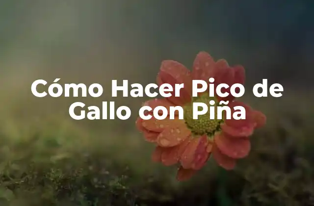 Cómo Hacer Pico de Gallo con Piña