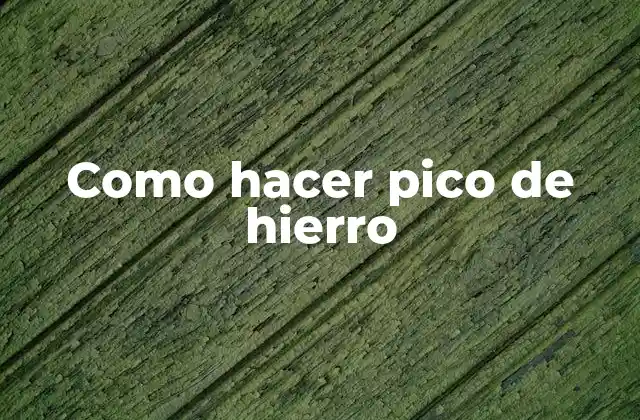 Como Hacer Pico de Hierro