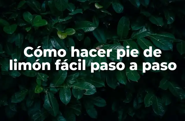 Cómo Hacer Pie de Limón Fácil Paso a Paso