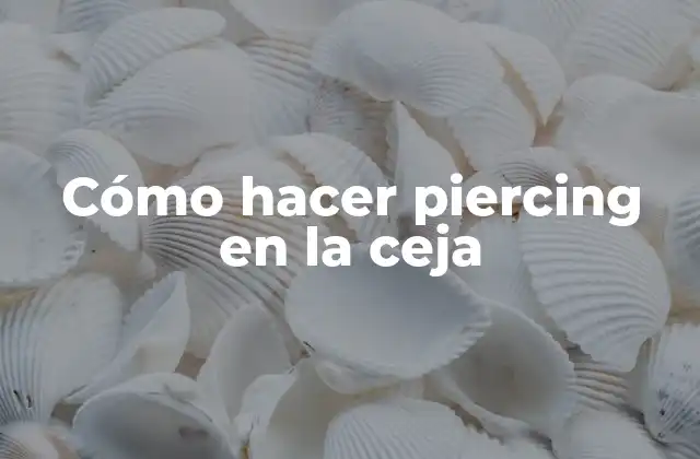 Cómo Hacer Piercing en la Ceja