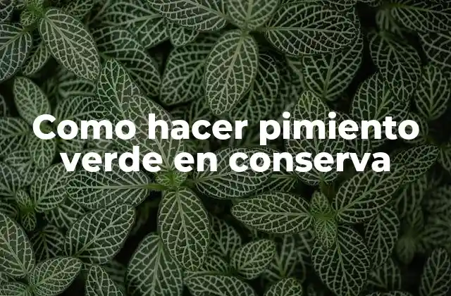 Como Hacer Pimiento Verde en Conserva