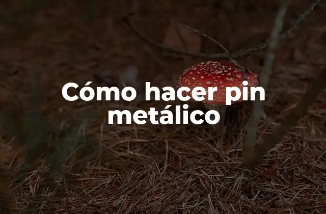Cómo Hacer Pin Metálico