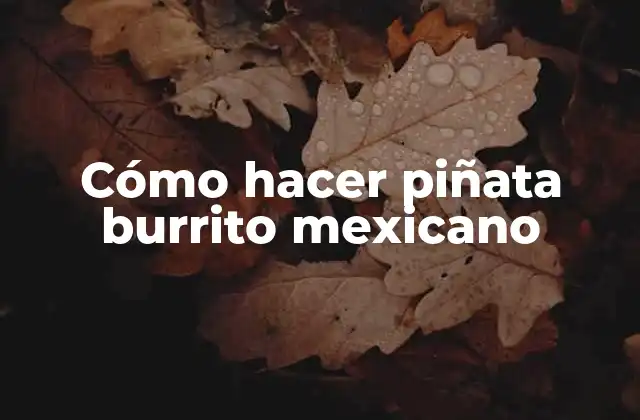 Cómo Hacer Piñata Burrito Mexicano