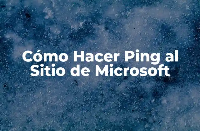 Cómo Hacer Ping Al Sitio de Microsoft