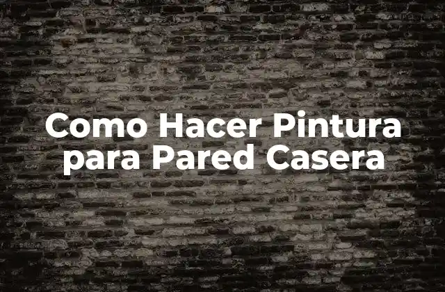 Como Hacer Pintura para Pared Casera