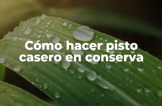 Cómo Hacer Pisto Casero en Conserva