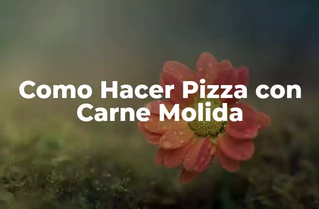 Como Hacer Pizza con Carne Molida