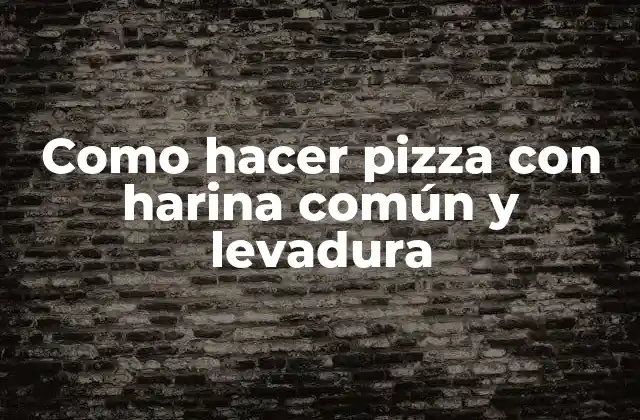 Como Hacer Pizza con Harina Común y Levadura