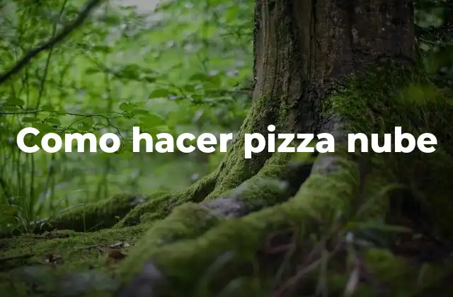 Como Hacer Pizza Nube