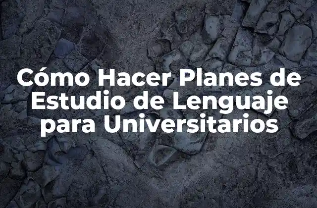 Cómo Hacer Planes de Estudio de Lenguaje para Universitarios