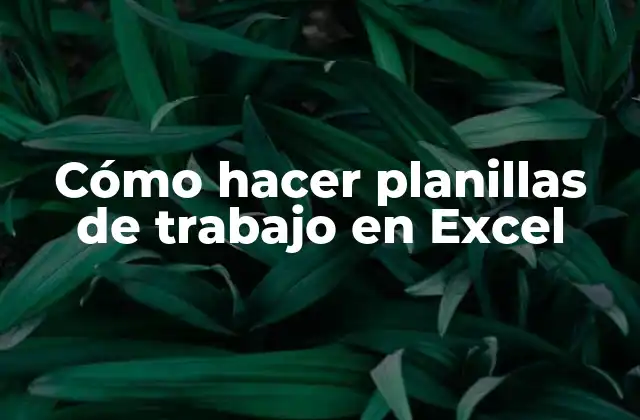 Cómo Hacer Planillas de Trabajo en Excel