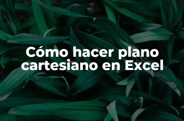 Cómo Hacer Plano Cartesiano en Excel