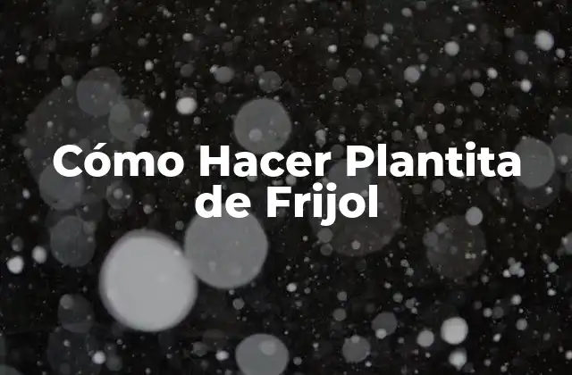 Cómo Hacer Plantita de Frijol