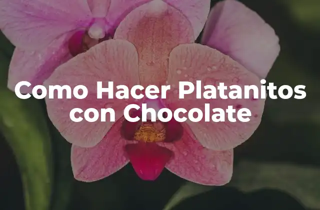 Como Hacer Platanitos con Chocolate